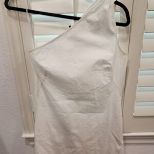 Theory White One-Shoulder Dress